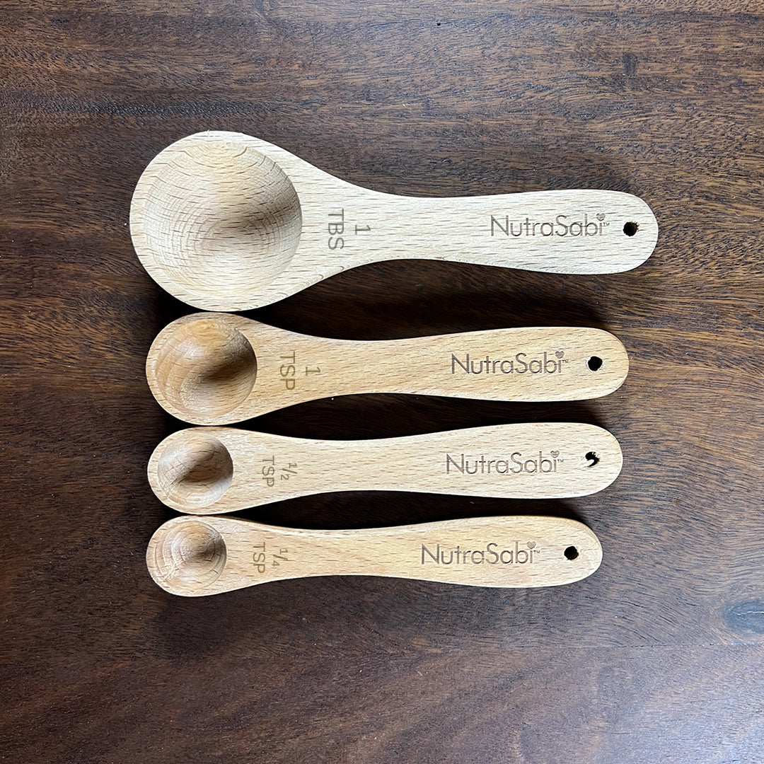 Beech Wood Measuring Spoons Set (4-Piece) - Real Wasabi – Real Wasabi, USA