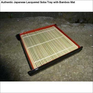 Authentic Japanese Lacquered Soba Tray with Bamboo Mat - Table Ware